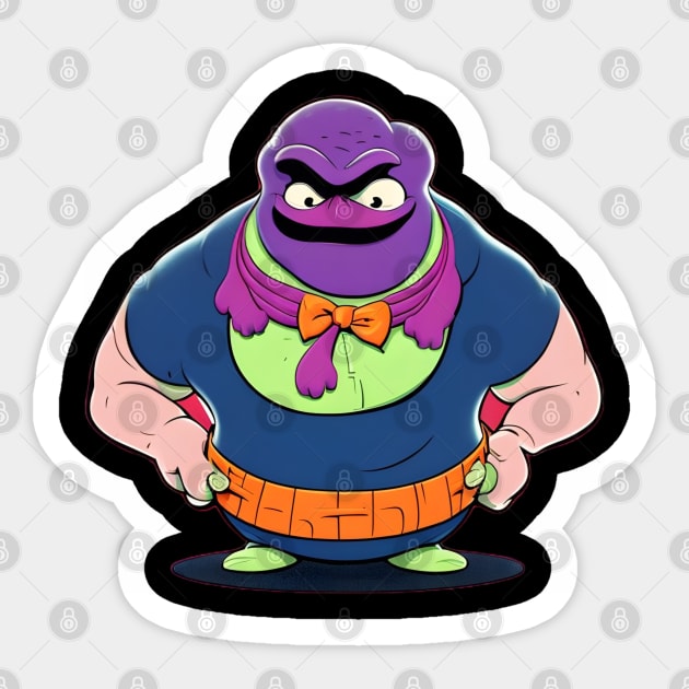 sumo fighter grimace Sticker by Fadedstar